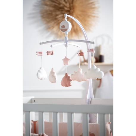 Mobile musical en velours - lily Blanc/bleu+Blanc/gris+Blanc/rose 8 - vertbaudet enfant 