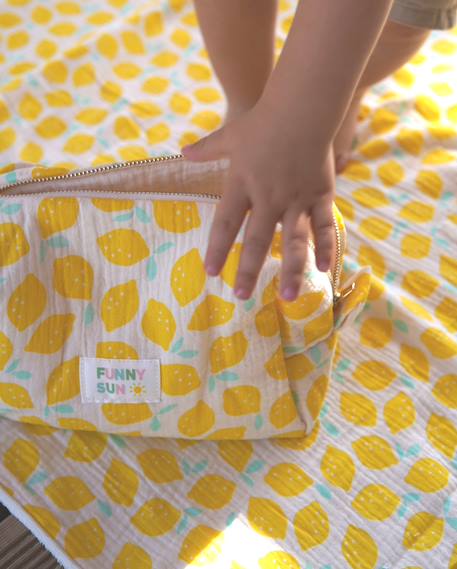 Trousse de toilette en coton imprimé - pop Jaune+Rose+Vert 6 - vertbaudet enfant 
