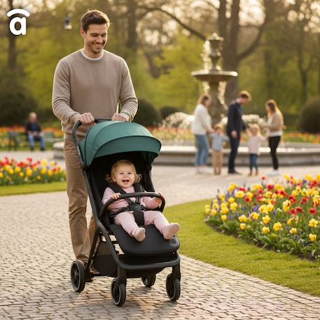 Poussette compacte tout-terrain doha Noir+Noir, vert 10 - vertbaudet enfant 