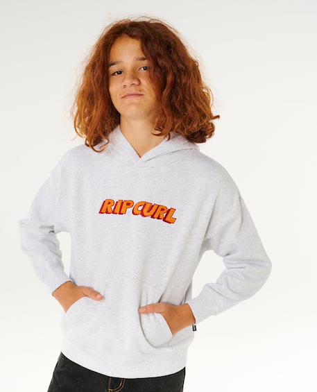 Sweat à capuche eternal shred logo garçon Gris clair chiné 6 - vertbaudet enfant 