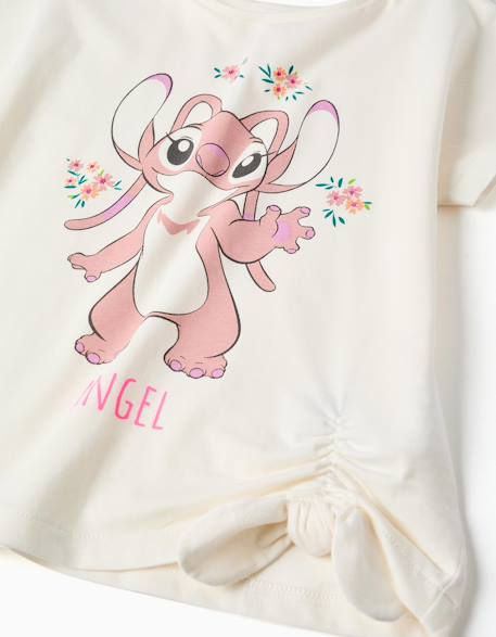 T-shirt en coton avec imprimé angel Beige clair 3 - vertbaudet enfant 