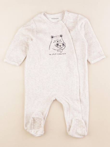 Pyjama velours - 9 mois Beige 1 - vertbaudet enfant 