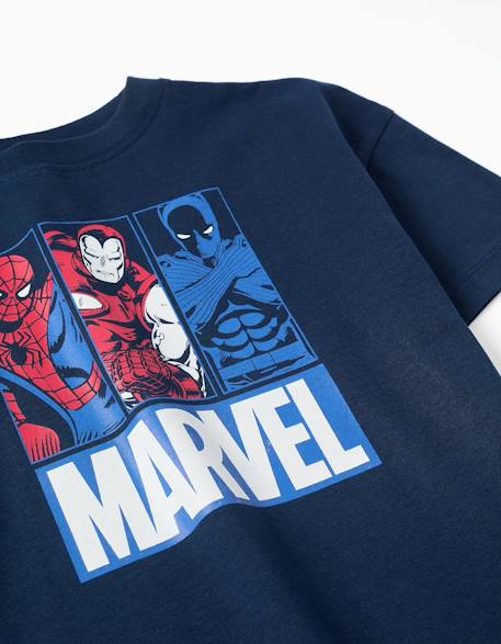 T-shirt en coton avec imprimés marvel Bleu foncé 3 - vertbaudet enfant 