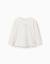 T-shirt en coton à manches longues avec imprimé et ourlet volanté Blanc 1 - vertbaudet enfant 