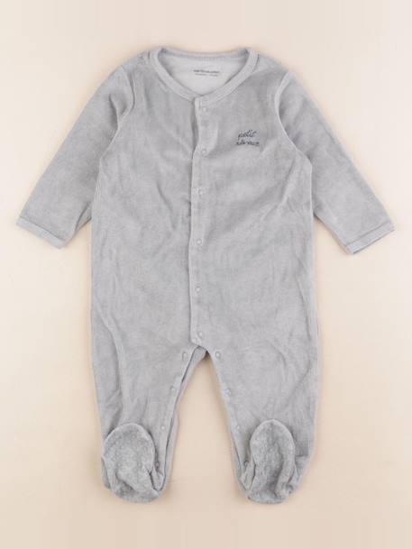 Pyjama velours - 12 mois Vert 1 - vertbaudet enfant 