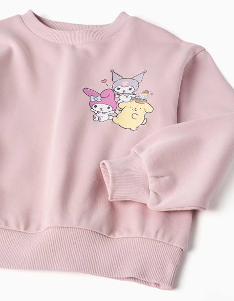 Sweat en coton avec imprimé kuromi & friends Mauve clair 3 - vertbaudet enfant 