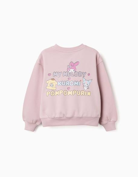 Sweat en coton avec imprimé kuromi & friends Mauve clair 2 - vertbaudet enfant 