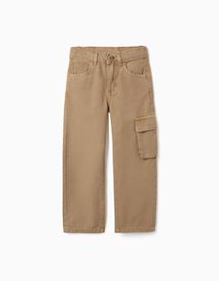 -Pantalon en coton à coupe droite avec 5 poches