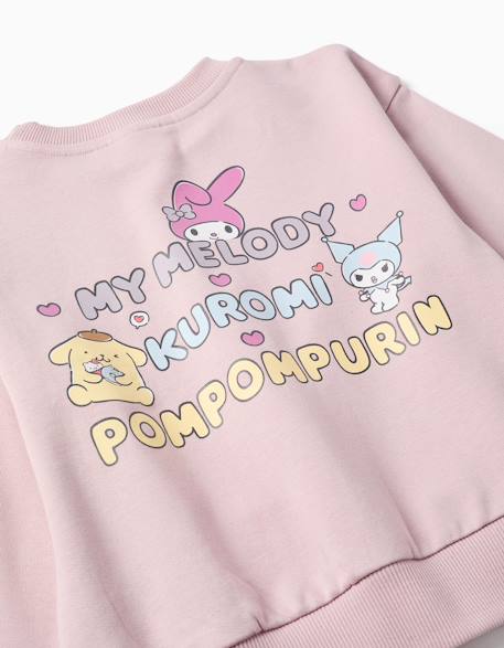Sweat en coton avec imprimé kuromi & friends Mauve clair 4 - vertbaudet enfant 