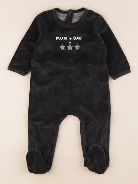 Pyjama velours - 6 mois Noir 1 - vertbaudet enfant 