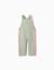 Salopette en coton avec bandes ric rac Vert clair 1 - vertbaudet enfant 