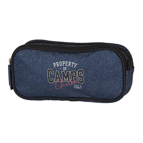 Trousse à stylos rectangulaire 22 cm 2 compartiments zippés Bleu / bleu / marine+Bleu / bleu / marine / bleu+Bleu / bleu / marine / rouge+Gris / bleu / marine / blanc+Noir / bleu / marine / noir 3 - vertbaudet enfant 