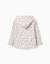 Sweat zippé en molleton à capuche avec motif floral Beige clair 2 - vertbaudet enfant 