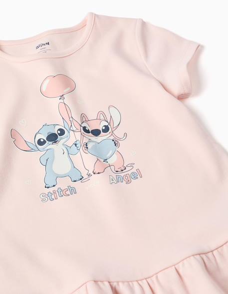 Pyjama court avec imprimé stitch qui brille dans le noir Rose clair 3 - vertbaudet enfant 