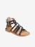 Sandales cuir fille esprit spartiates noir+or 1 - vertbaudet enfant 