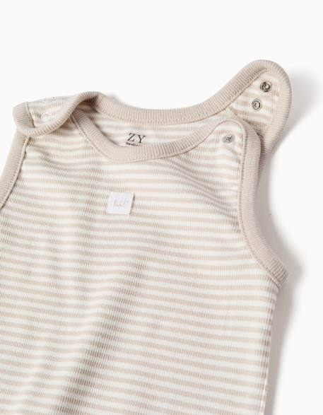 Body à manches longues + salopette à rayures Blanc 4 - vertbaudet enfant 