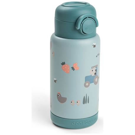 Gourde à paille isotherme tiny farm bleu (340 ml) Bleu 1 - vertbaudet enfant 