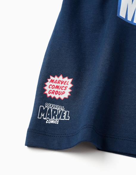 T-shirt en coton avec imprimés marvel Bleu foncé 4 - vertbaudet enfant 
