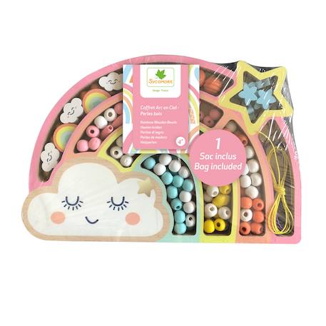 Coffret perles en bois arc en ciel Rose 2 - vertbaudet enfant 
