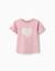 T-shirt en coton avec imprimé cœur floral Rose clair 1 - vertbaudet enfant 
