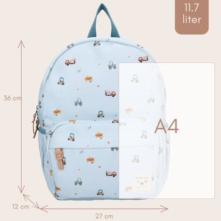 Sac à dos enfant little story véhicules (36 cm) Bleu, marron 5 - vertbaudet enfant 