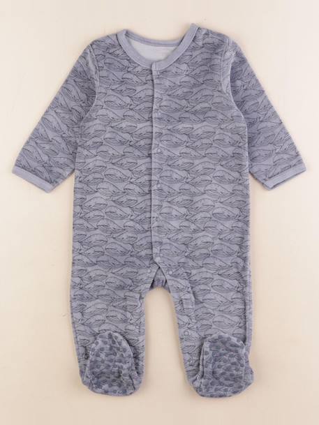 Pyjama velours - 12 mois Bleu 1 - vertbaudet enfant 