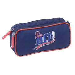 -Trousse à stylos rectangulaire 22 cm 2 compartiments zippés