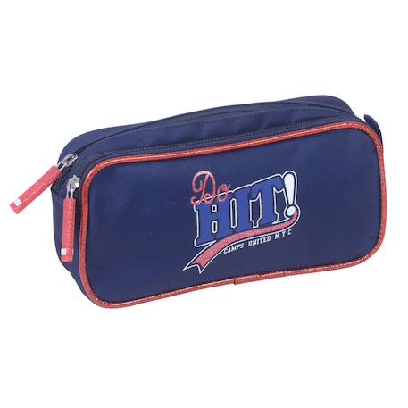 Garçon-Accessoires-Trousse à stylos rectangulaire 22 cm 2 compartiments zippés
