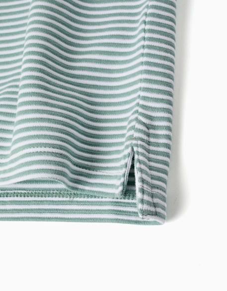 Polo en coton à rayures avec imprimé Vert clair 4 - vertbaudet enfant 