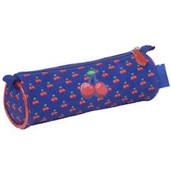 -Trousse ronde teo jasmin 22 cm cerise - fermeture zippée