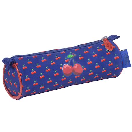 Trousse ronde teo jasmin 22 cm cerise - fermeture zippée Bleu+Cerise+Noir / rose / bleu+Rose+Violet foncé 3 - vertbaudet enfant 