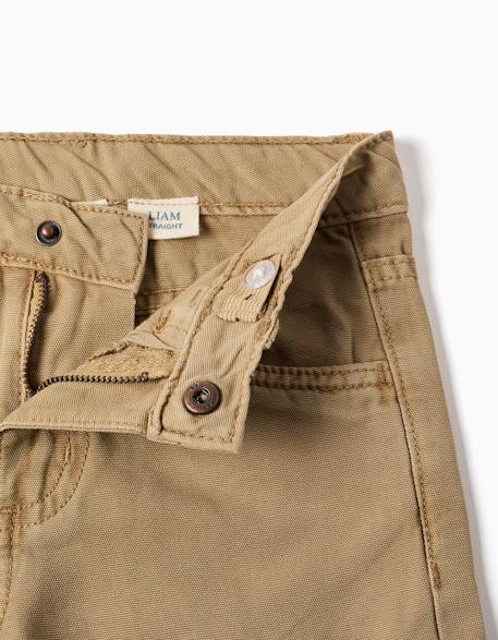 Pantalon en coton à coupe droite avec 5 poches Beige 3 - vertbaudet enfant 
