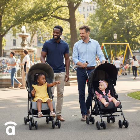 Poussette canne légère double roues Mia Noir 5 - vertbaudet enfant 
