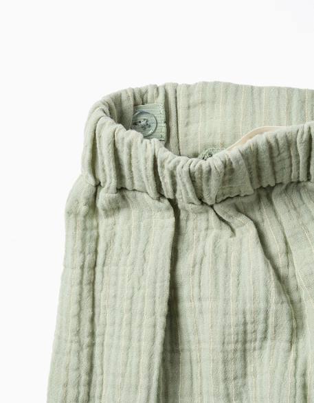 Short en coton avec finition ric rac Vert clair 3 - vertbaudet enfant 
