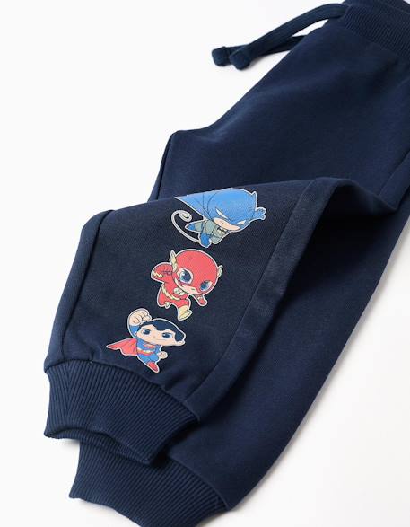 Pantalon de jogging en coton avec imprimé super friends Bleu foncé 4 - vertbaudet enfant 