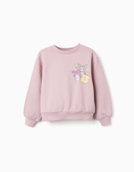 Sweat en coton avec imprimé kuromi & friends Mauve clair 1 - vertbaudet enfant 
