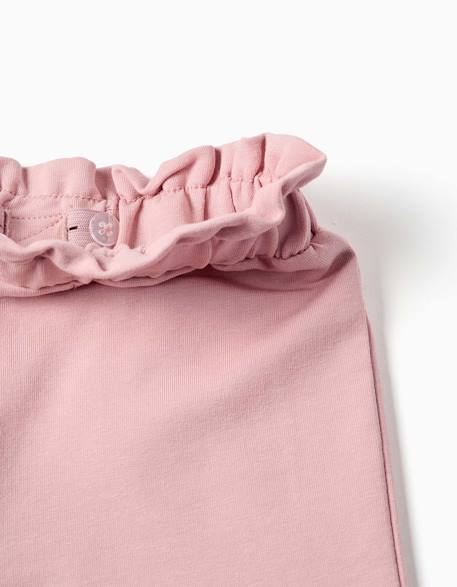 Pantalon à jambe large en molleton avec taille élastique Rose clair 3 - vertbaudet enfant 