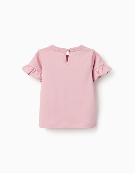 T-shirt en coton avec imprimé cœur floral Rose clair 2 - vertbaudet enfant 
