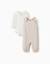 Ensemble body et combinaison en coton Gris clair 1 - vertbaudet enfant 