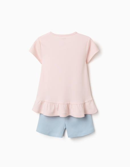 Pyjama court avec imprimé stitch qui brille dans le noir Rose clair 2 - vertbaudet enfant 