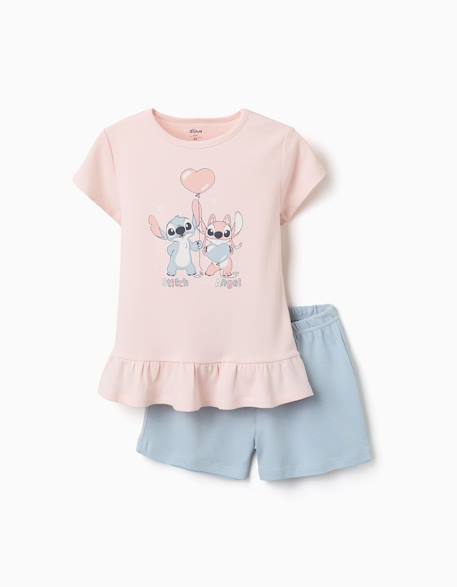Fille-Pyjama, surpyjama-Pyjama court avec imprimé stitch qui brille dans le noir