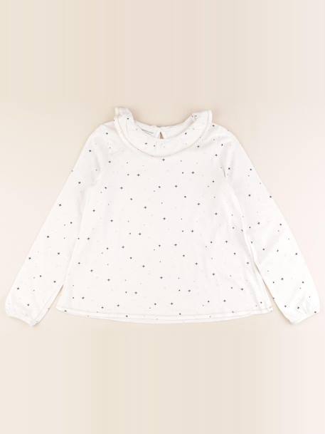 Tee-shirt - 10 ans Blanc, argent 1 - vertbaudet enfant 