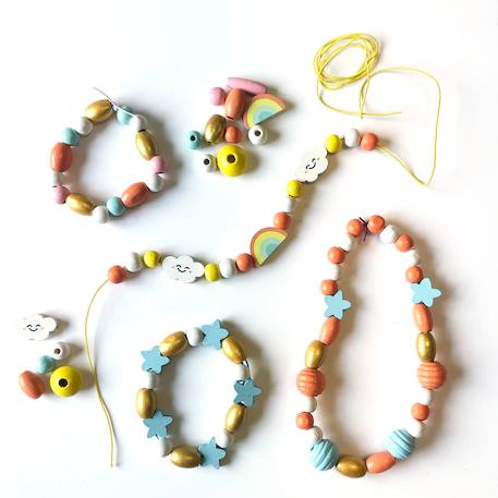 Coffret perles en bois arc en ciel Rose 6 - vertbaudet enfant 