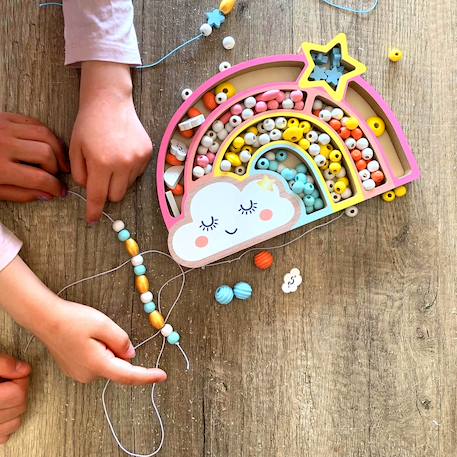 Coffret perles en bois arc en ciel Rose 4 - vertbaudet enfant 