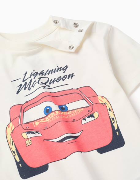 T-shirt en coton avec flash mcqueen Blanc 3 - vertbaudet enfant 