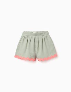 Short en coton avec finition ric rac  - vertbaudet enfant