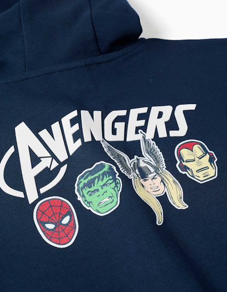 Sweat zippé en coton avec capuche et imprimés avengers Bleu foncé 4 - vertbaudet enfant 