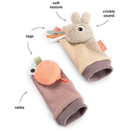 Paire de chaussettes d'eveil - hochet celebration sable Sable 3 - vertbaudet enfant 