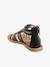 Sandales cuir fille esprit spartiates noir+or 3 - vertbaudet enfant 