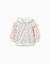 Sweat zippé en molleton à capuche avec motif floral Beige clair 1 - vertbaudet enfant 